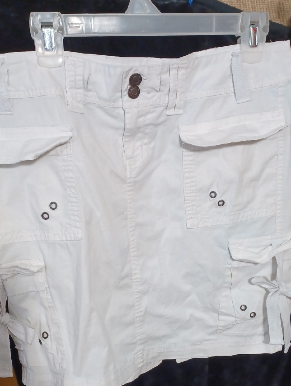 Forever 21 White Women's Cargo Skirt with Utility Pockets
